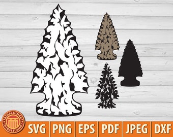 Native Arrowhead (Arrow). Cut files for Cricut. Clip Art silhouette (eps, svg, pdf, png, dxf, jpeg).