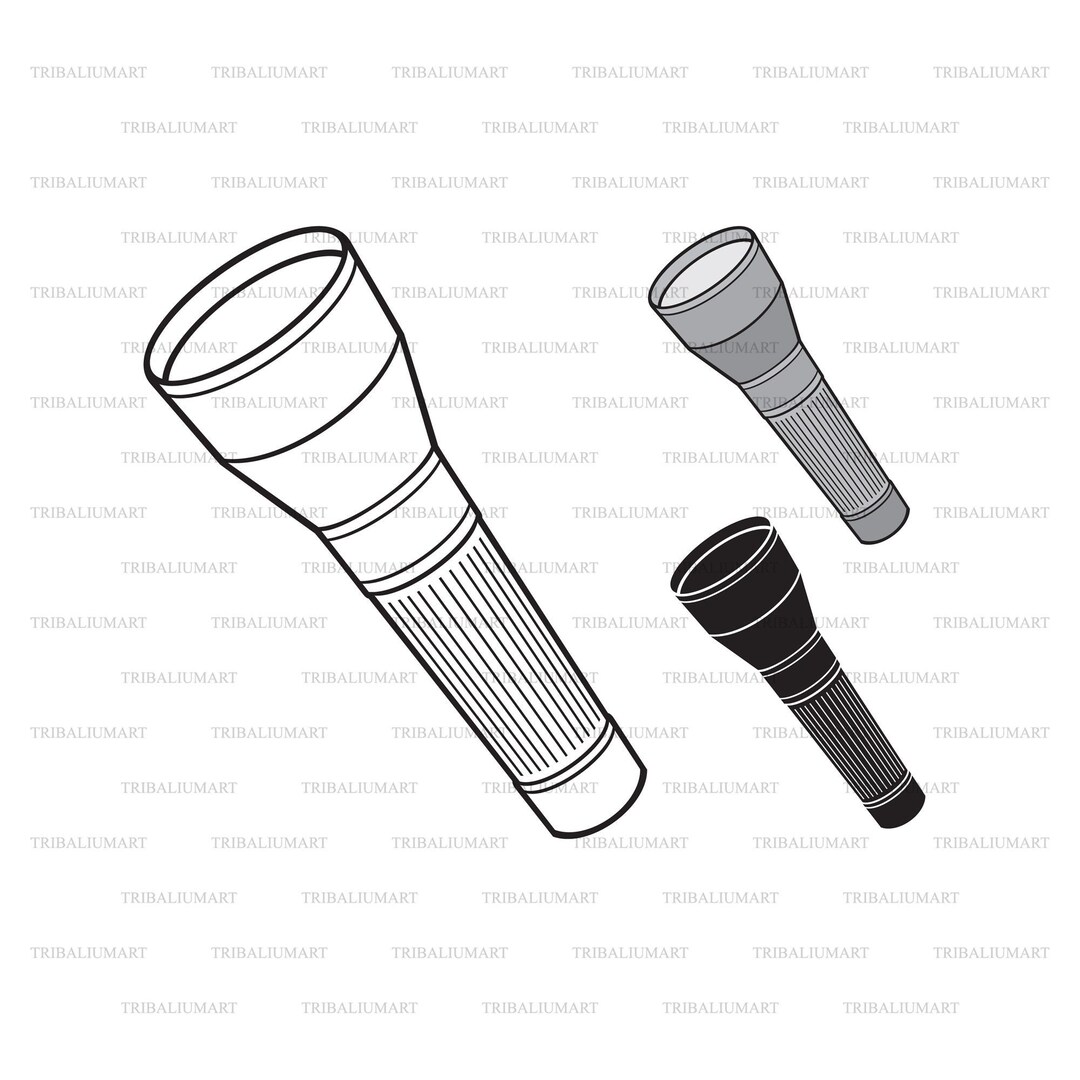 Flashlight. Cut Files for Cricut. Clip Art (eps, Svg, Pdf, Png, Dxf ...