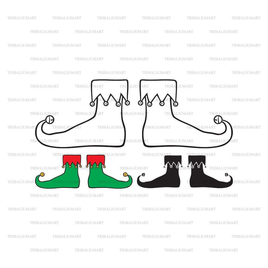 Elf Boots. Cut Files for Cricut. Clip Art Silhouettes eps, Svg, Pdf