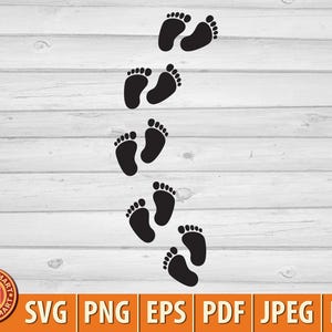 Baby Fußabdrücke. Schneide Dateien für Cricut (eps, svg, pdf, png, dxf, jpeg).
