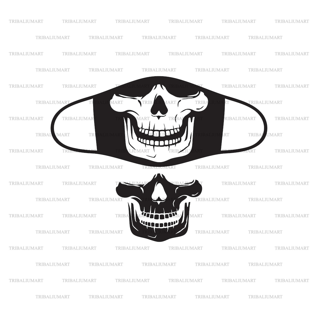 Skeleton Face Mask. Skull Jaw. Cut Files for Cricut. Clip Art Etsy