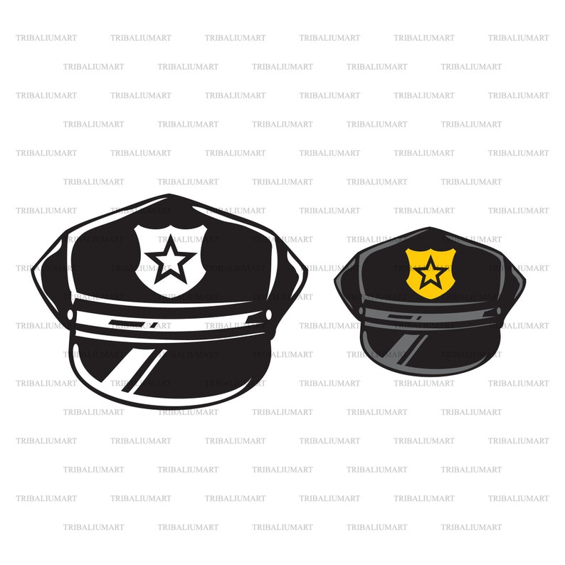 . eps, svg, pdf, png, dxf, jpeg Clip Art silhouette Cut files for Cricut cap Police hat