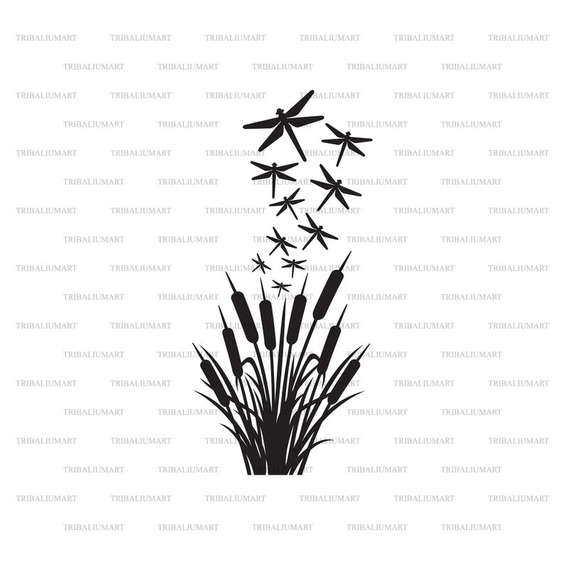 Dragonfly and Reeds. Cut Files for Cricut. Clip Art - Etsy