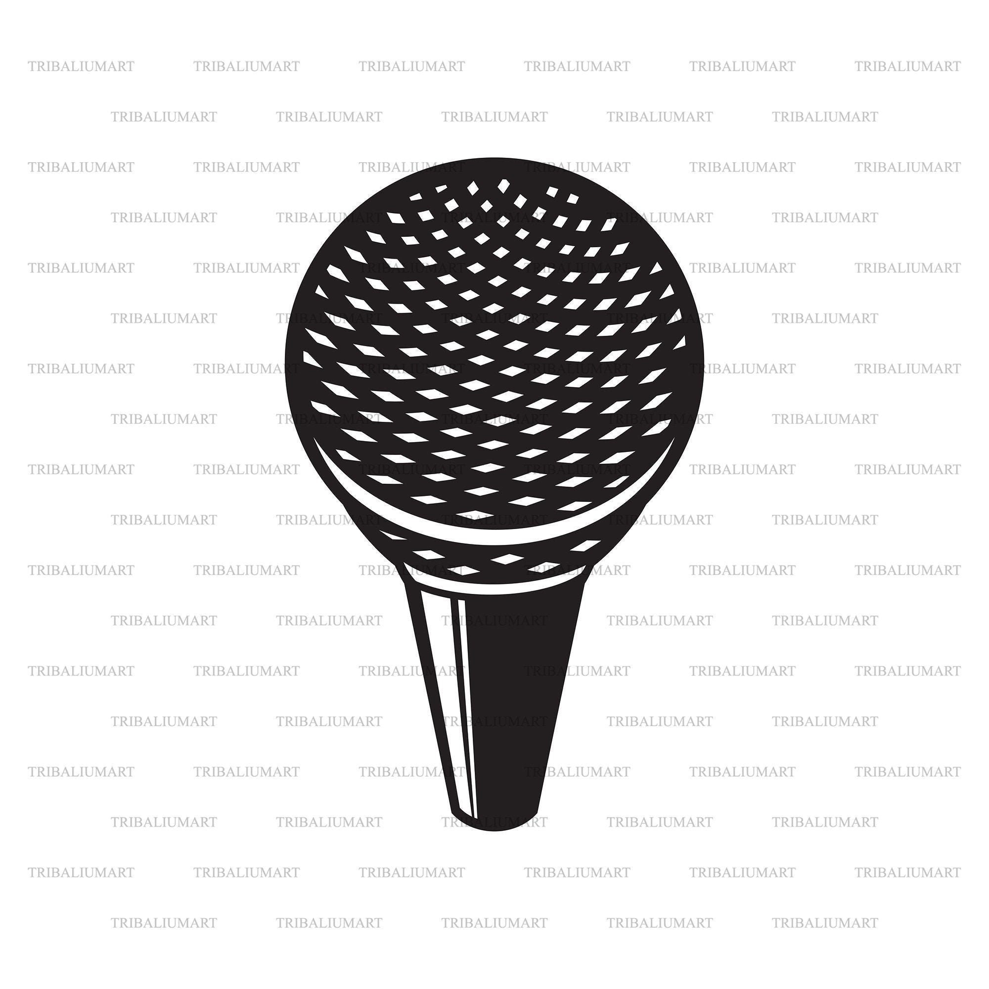 Microphone. Cut Files for Cricut Clip Art Silhouettes eps Etsy