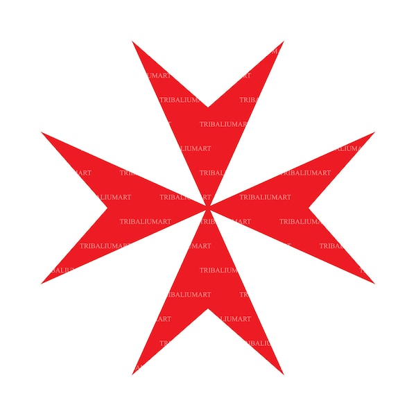 Maltese Cross. Cut files for Cricut. Clip Art silhouette (eps, svg, pdf, png, dxf, jpeg).