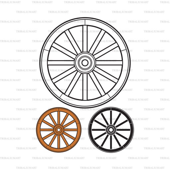 Altes Holzrad Dateien Fur Cricut Ausschneiden Clipart Etsy