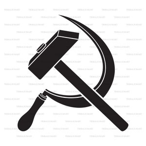 Símbolo de la URSS - martillo y hoz (símbolo de la Unión Soviética). Cortar archivos para Cricut. Siluetas de Clip Art (eps, svg, pdf, png, dxf, jpeg).