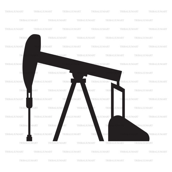 Oil pump jack. Cut files for Cricut. Clip Art silhouette (eps, svg, pdf,  png, dxf, jpeg).