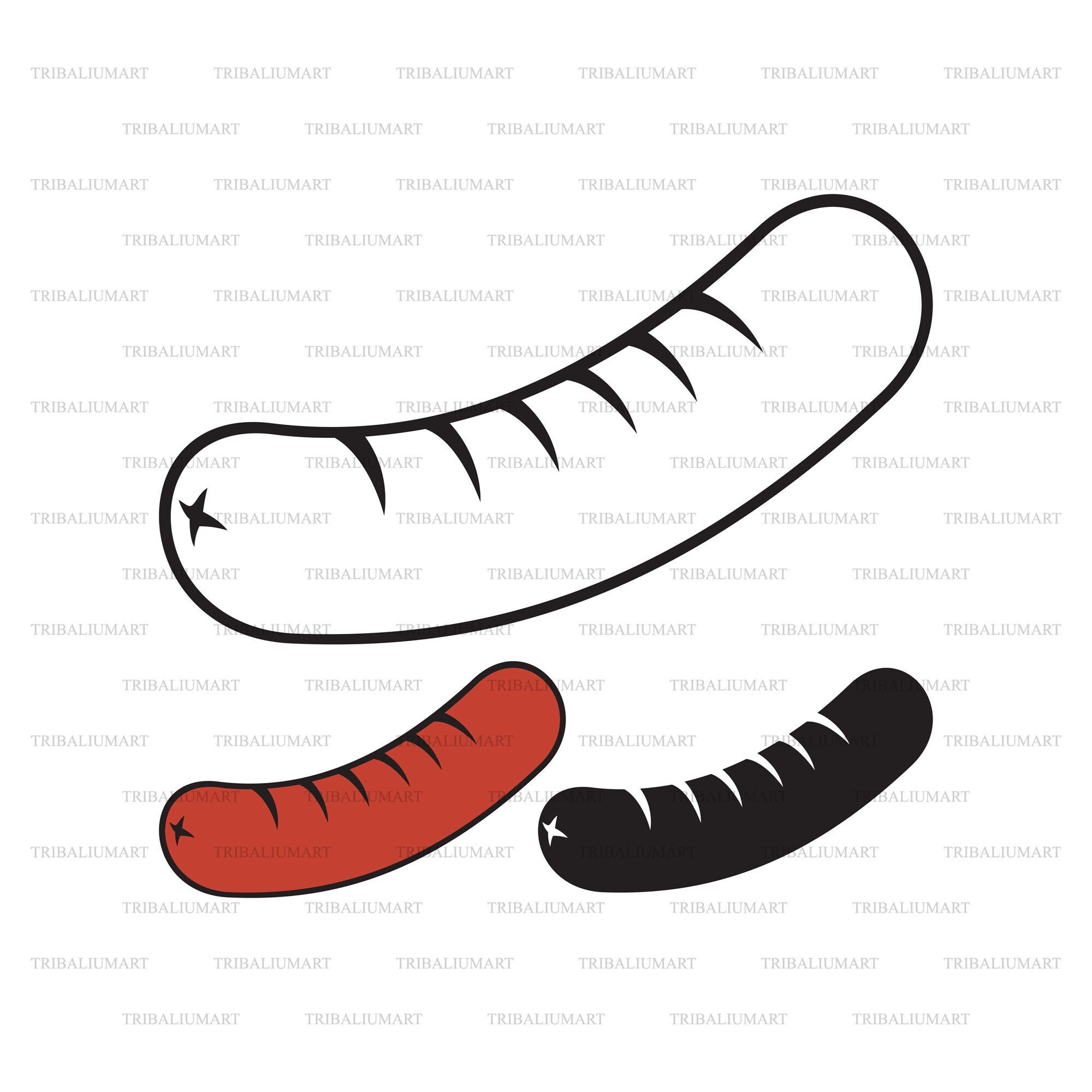 Sausage. Cut Files for Cricut. Clip Art Silhouettes eps Svg Etsy UK