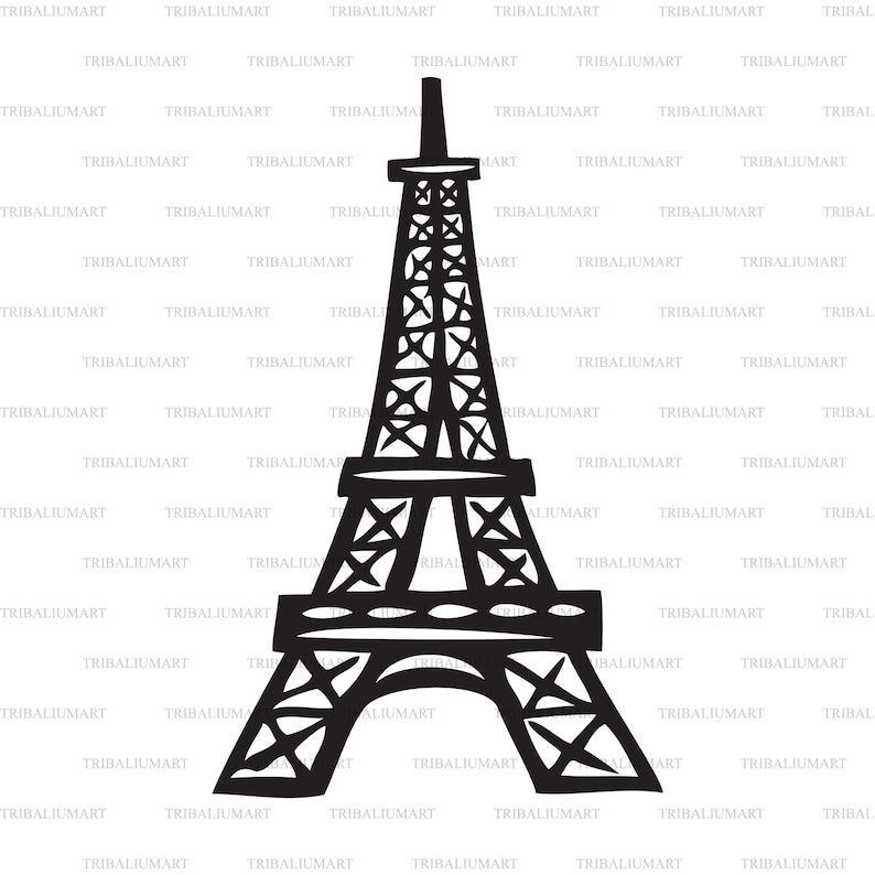 Download Eiffel Tower Eps Svg Pdf Png Dxf Jpeg Cut Files For Cricut Clip Art Silhouettes Clip Art Art Collectibles