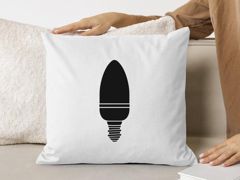 Candle Light Bulb SVG. Torpedo Bulb Illustration, Vintage Edison Style ...