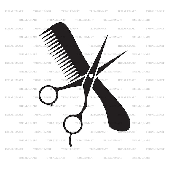 Ciseaux et peigne de conception de salon de coiffure - Etsy France
