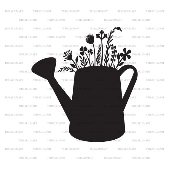 Watering Can With Flowers. Cut Files for Cricut. Clip Art Etsy