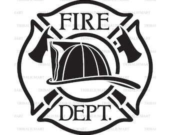 Fire Department or Firefighters Maltese Cross Symbol. Cut files for Cricut, Clip Art silhouettes (eps, svg, pdf, png, dxf, jpeg).