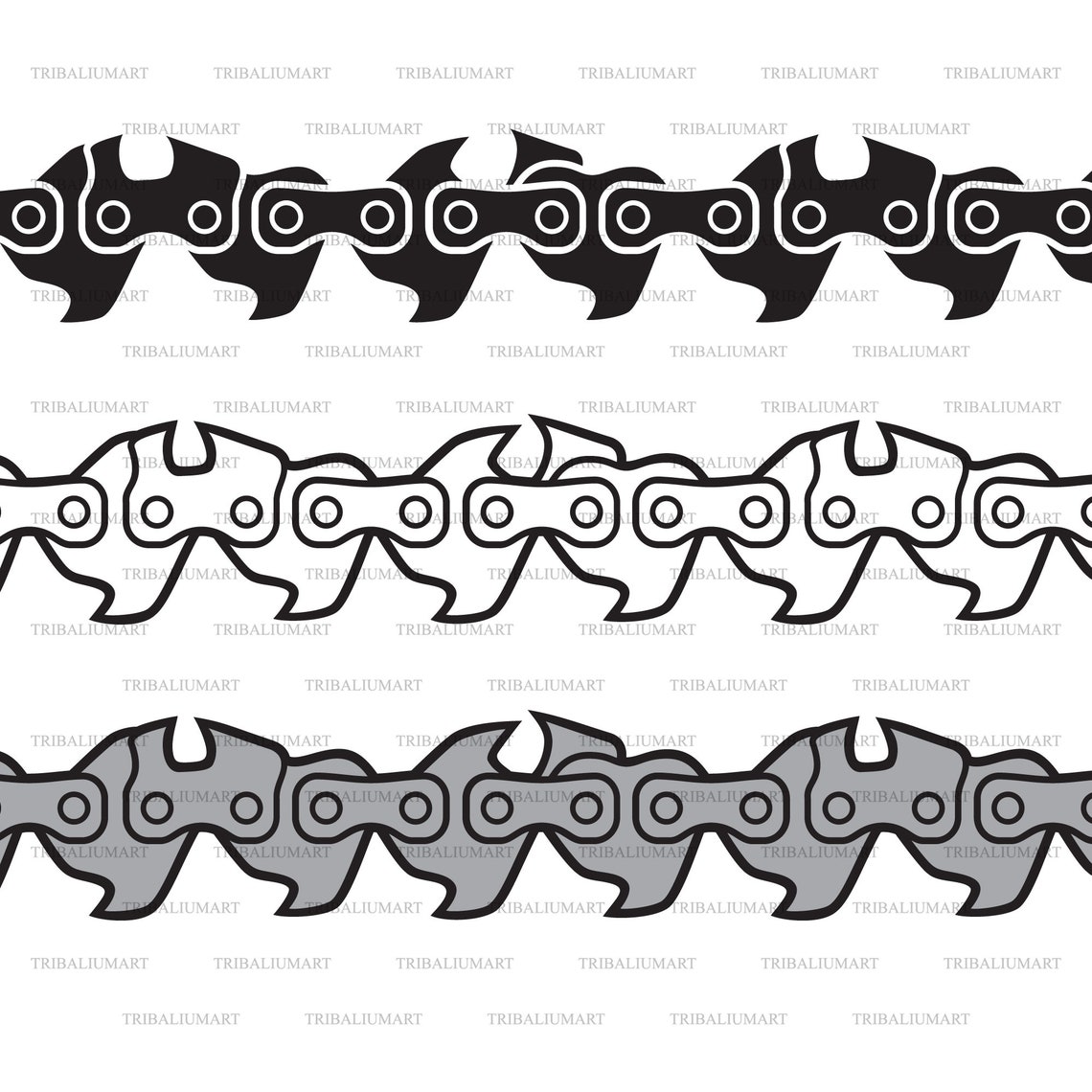 Chainsaw Chain. Cut Files for Cricut. Clip Art Silhouettes Etsy