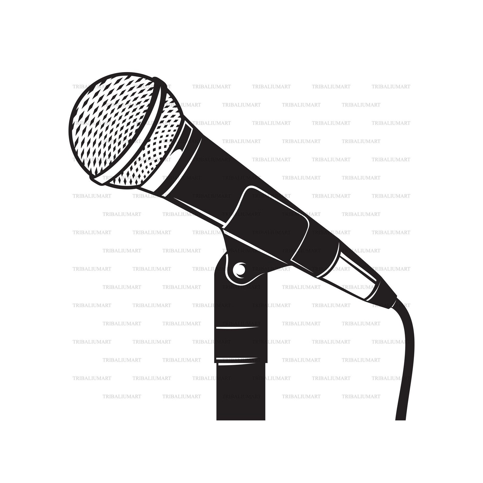 Classic Microphone With Stand Cut Files For Cricut Clip Art Etsy