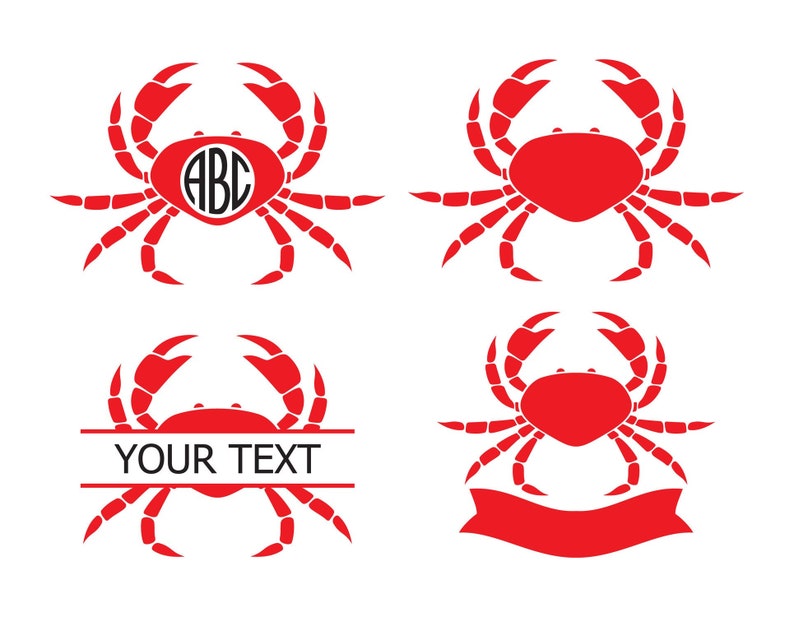 Download Crab monogram design. Cut files for Cricut Clip Art | Etsy