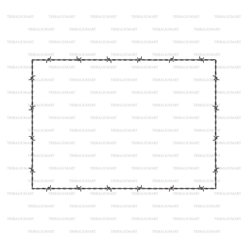 Download Barbed wire frame border. Cut files for Cricut. Clip Art ...