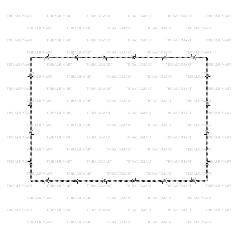 Download Barbed wire frame border. Cut files for Cricut. Clip Art ...