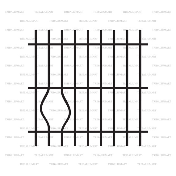 Broken Prison Bars jail. Cut Files for Cricut. Clip Art Etsy UK