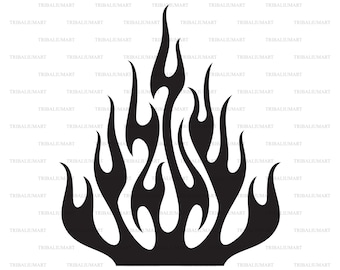 Flame (fire icon). Cut files for Cricut. Clip Art silhouettes (eps, svg, pdf, png, dxf, jpeg).