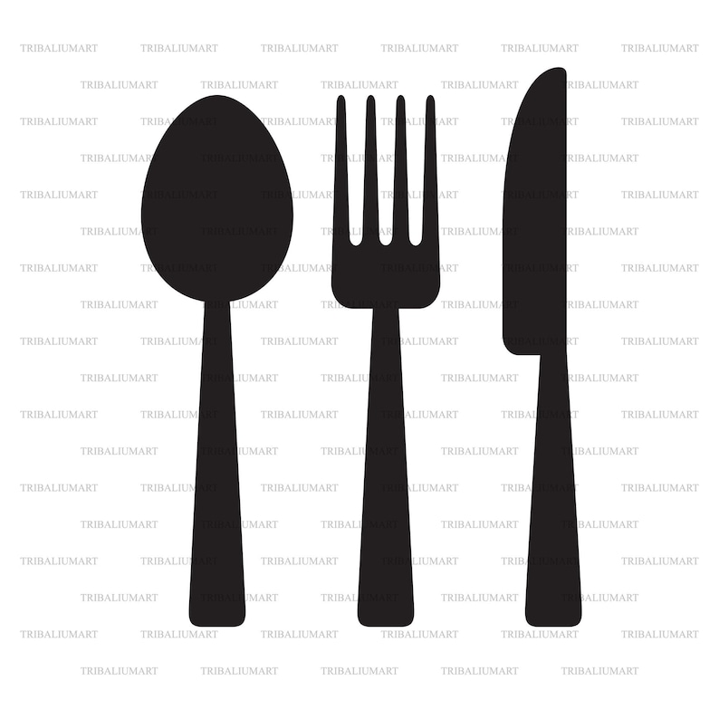 Knife Fork and Spoon Set. Cut Files for Cricut. Clip Art Etsy
