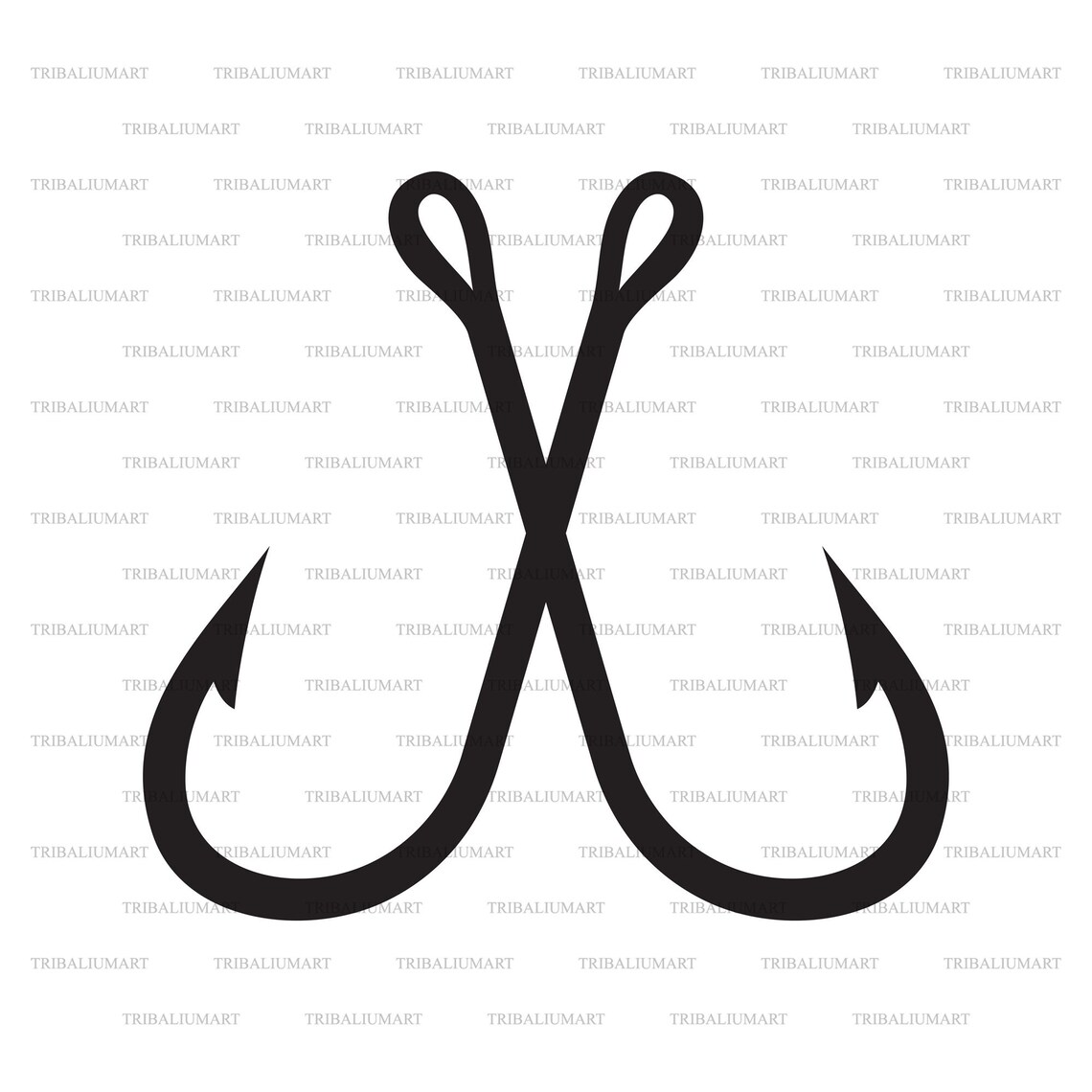 Crossed Fishing Hooks. Cut Files for Cricut. Clip Art Etsy