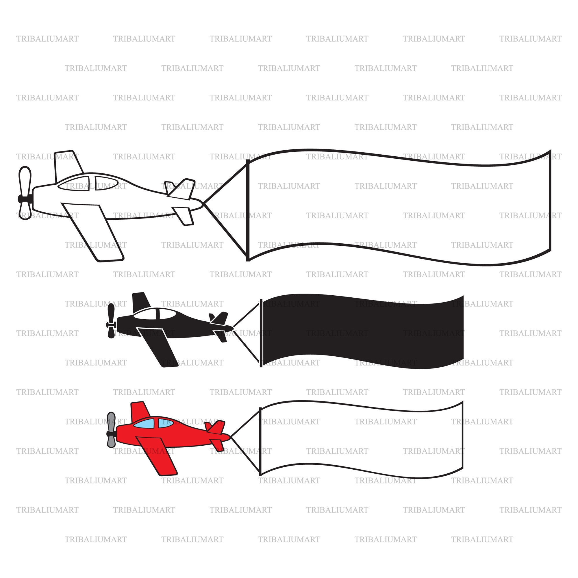 Airplane Banner Vector