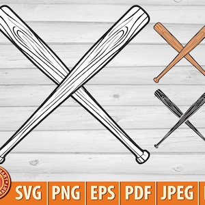 Basebollträ. Klippfiler för Cricut. Clip Art-silhuett (eps, svg, pdf, png, dxf, jpeg).