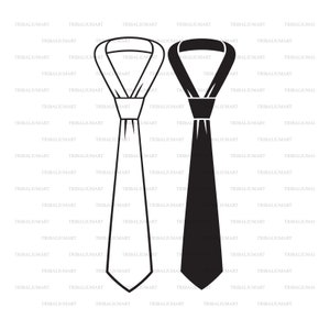 May include: Two neckties, one black and one white, are shown side-by-side. Both ties have a classic design with a pointed tip.