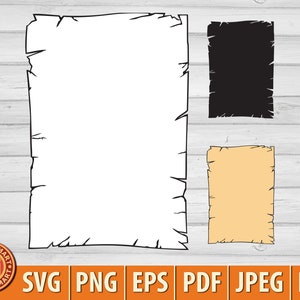 Papel velho (papiro). Cortar arquivos para Cricut. Silhuetas de clipart (eps, svg, pdf, png, dxf, jpeg).