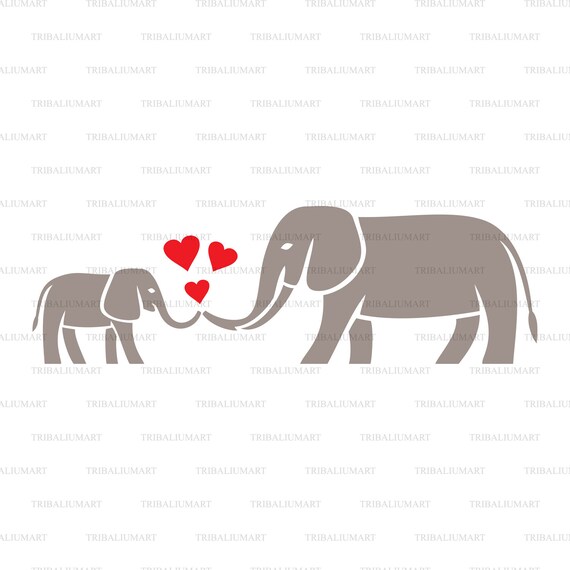 Download Cut Files For Cricut Mom And Baby Elephant Family Eps Svg Pdf Png Dxf Jpeg Clip Art Silhouettes Clip Art Art Collectibles