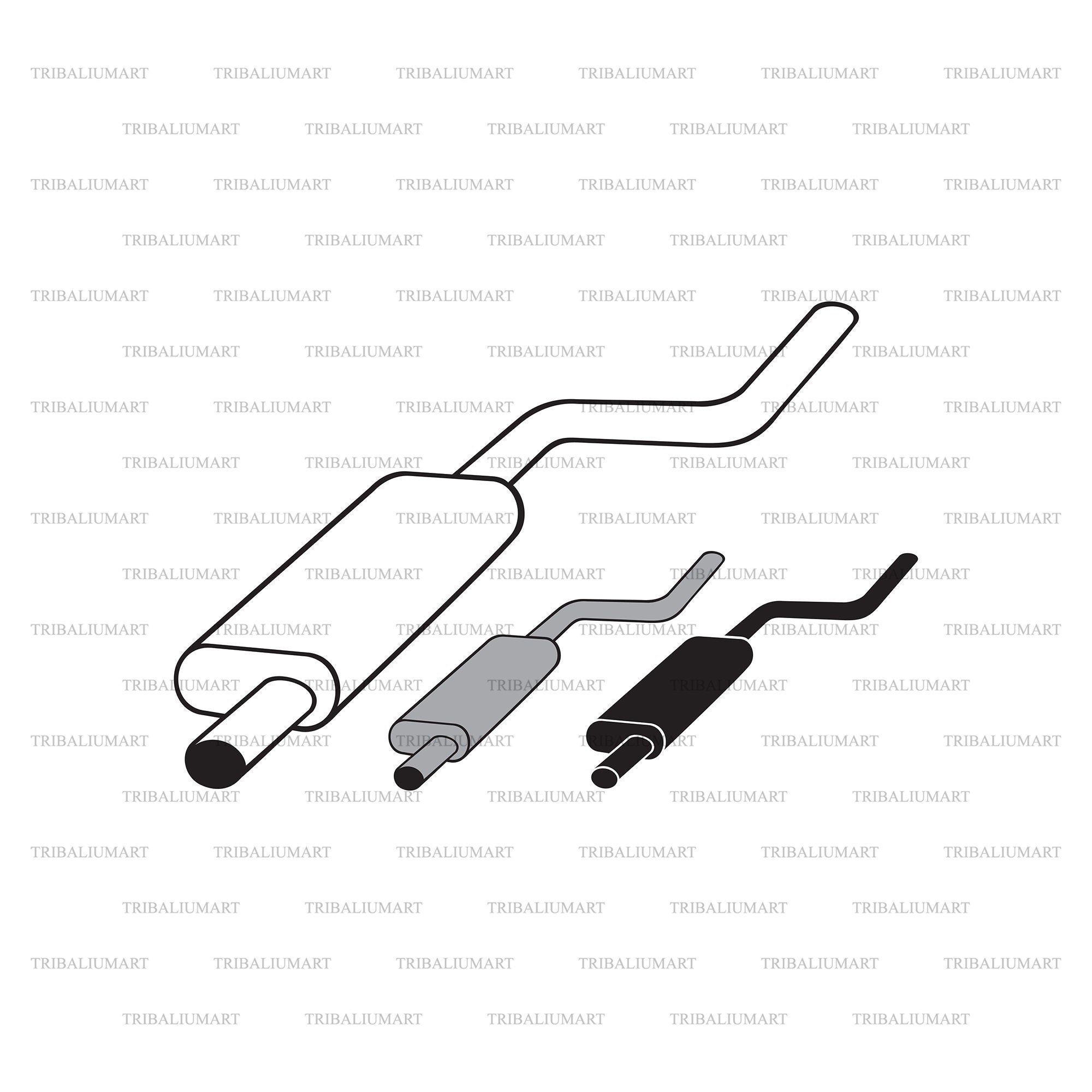 Car Exhaust Pipe. Cut Files for Cricut. Clip Art Silhouette Etsy