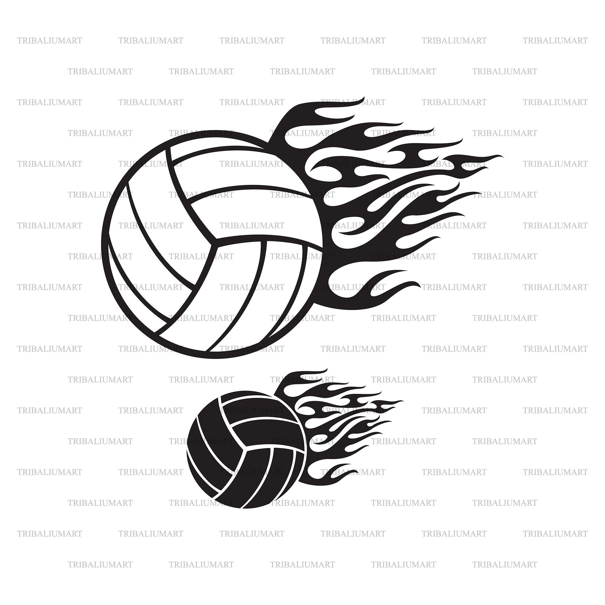 Volleyball On Fire Drawing