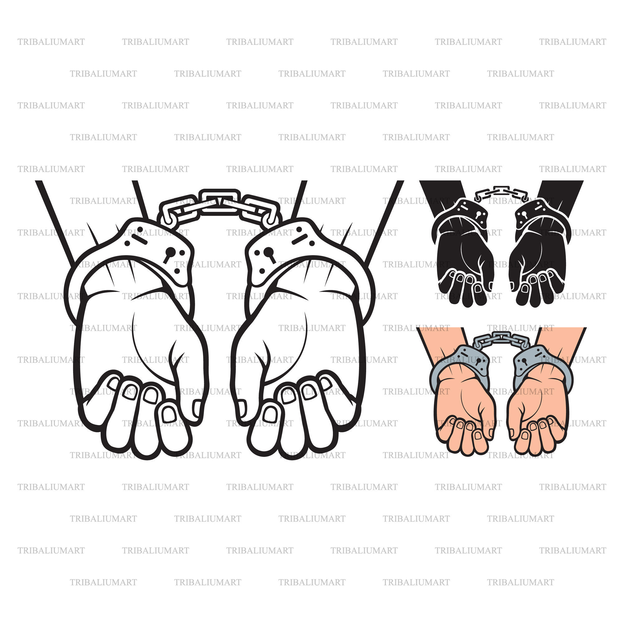 Handcuffs On Hands Clipart