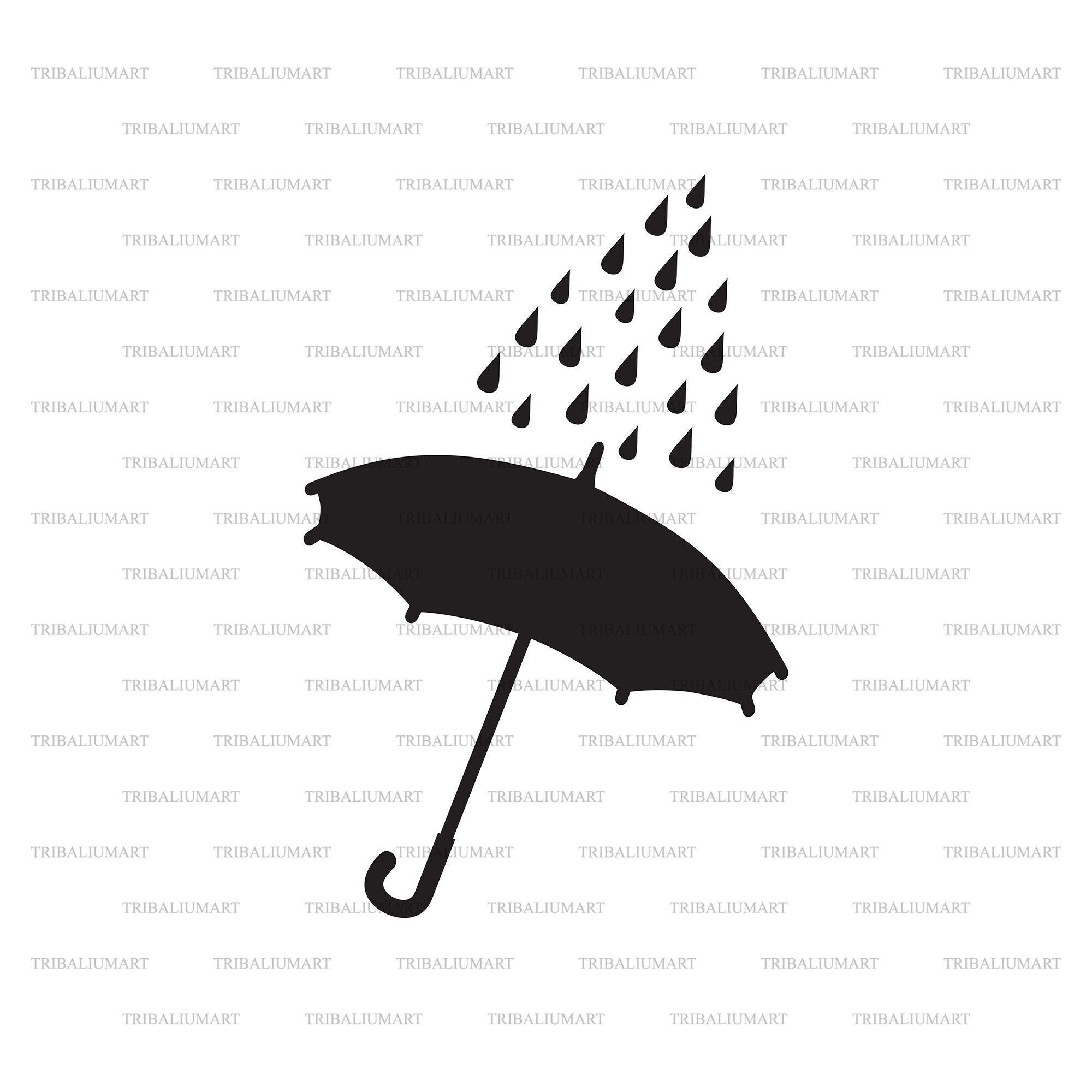 Rain Umbrella. Cut Files for Cricut. Clip Art Silhouette eps Etsy