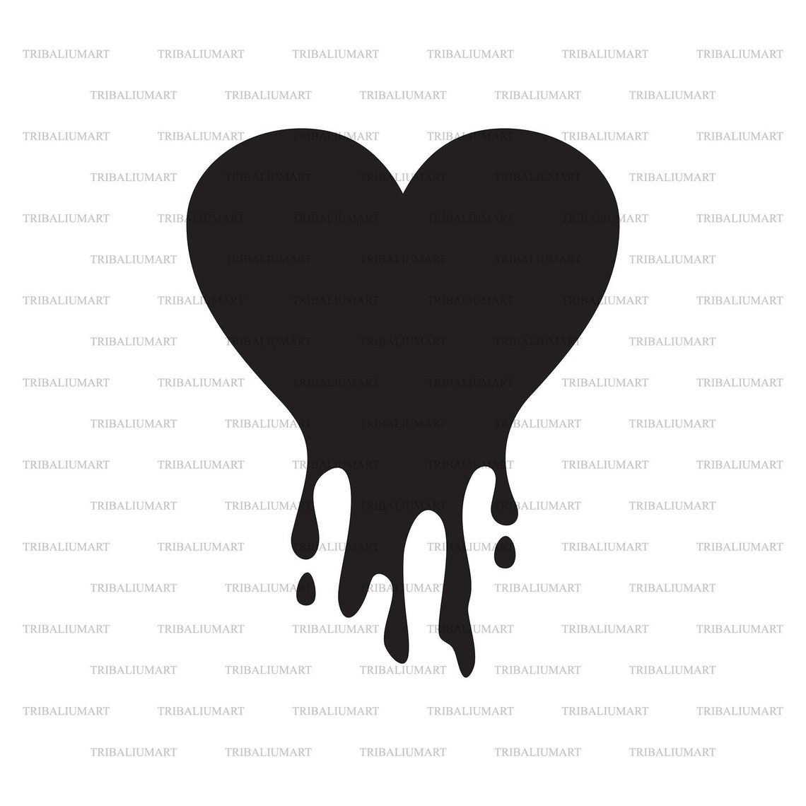 Melting Heart. Cut Files for Cricut. Clip Art Silhouette eps Etsy