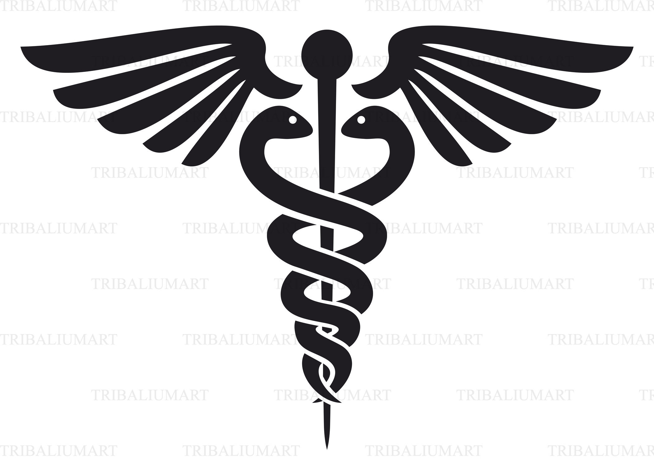 Caduceus medical symbol. Cut file for Cricut. Clip Art Etsy
