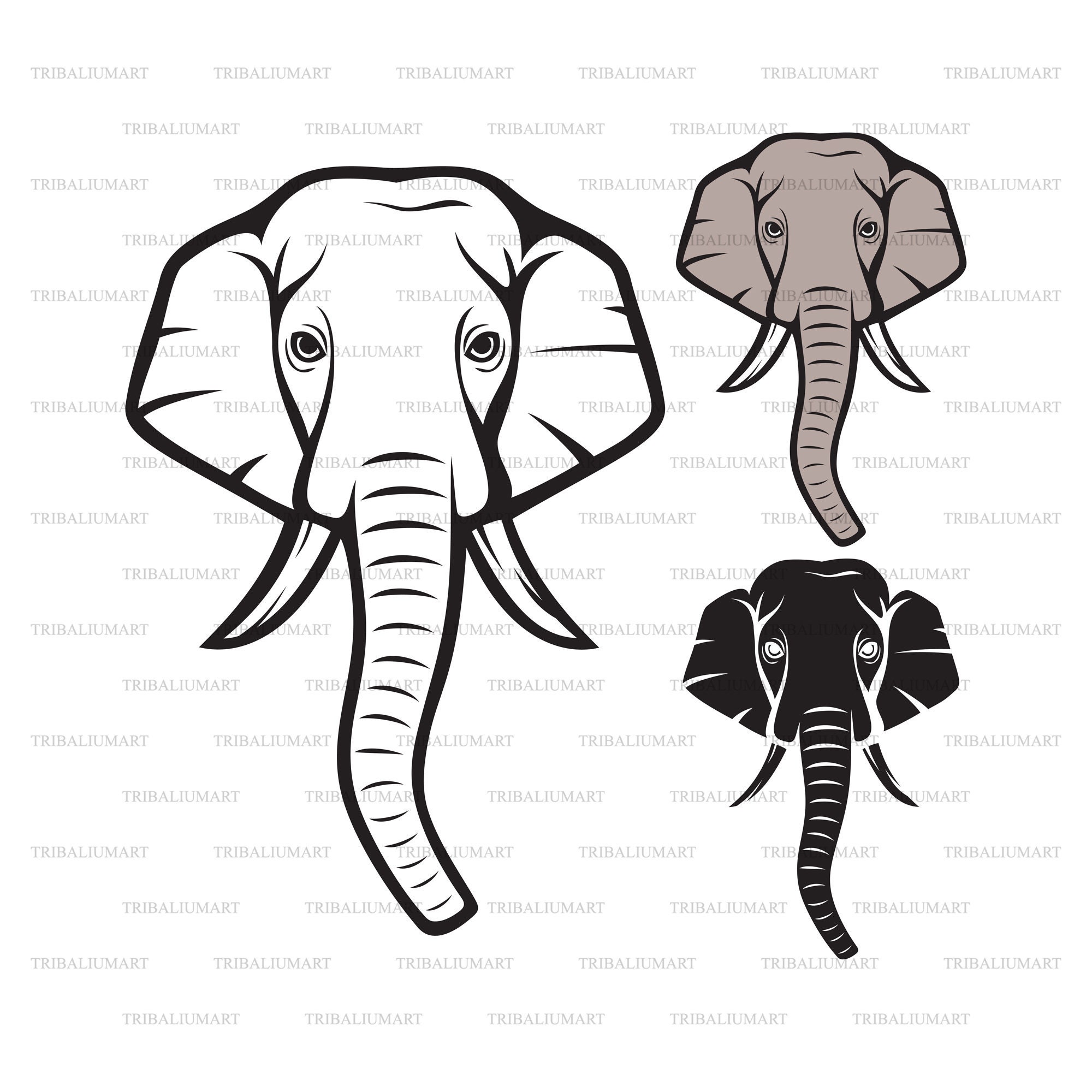 Download Indian Elephant Head Cut Files For Cricut Clip Art Eps Svg Pdf Png Dxf Jpeg