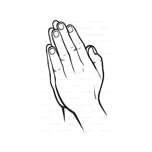 Biddende handen. Cut bestanden voor de Cricut. Clip Art silhouetten (EPS, SVG, PDF, PNG, DXF, JPEG).