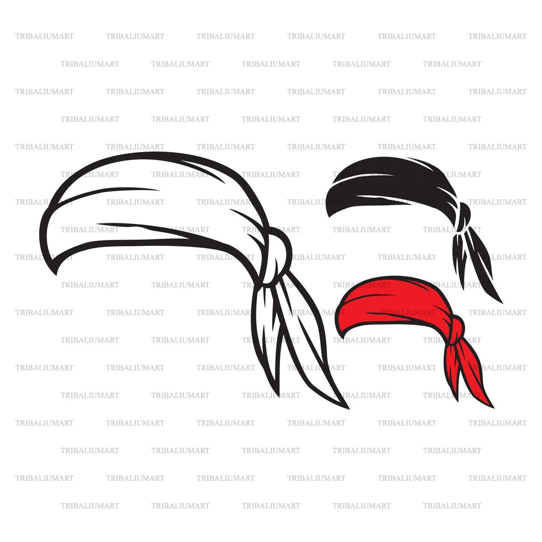 Bandana pirate Scarf Hat. Cut Files for Cricut. Clip Art Silhouettes