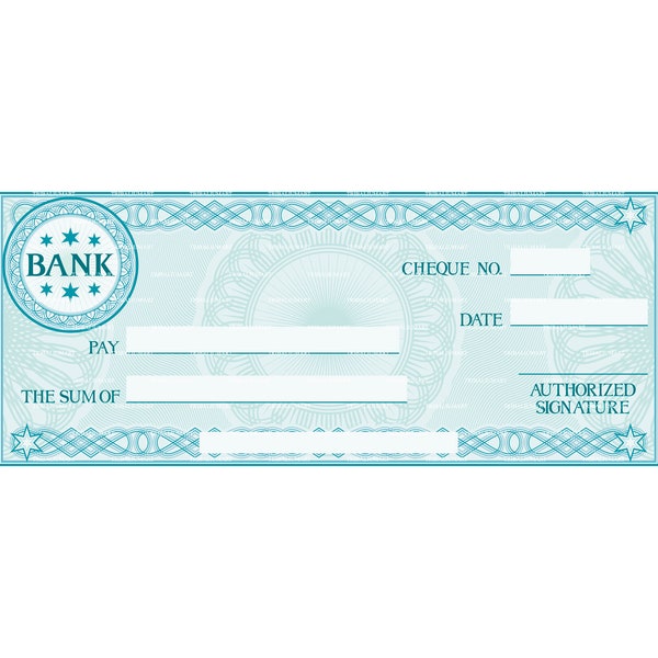 Blank check (business cheque design). Pdf, jpeg, eps, png.