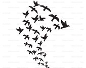 飛んでいる鳥の群れ。Cricut 用のカット ファイル。クリップ アートの