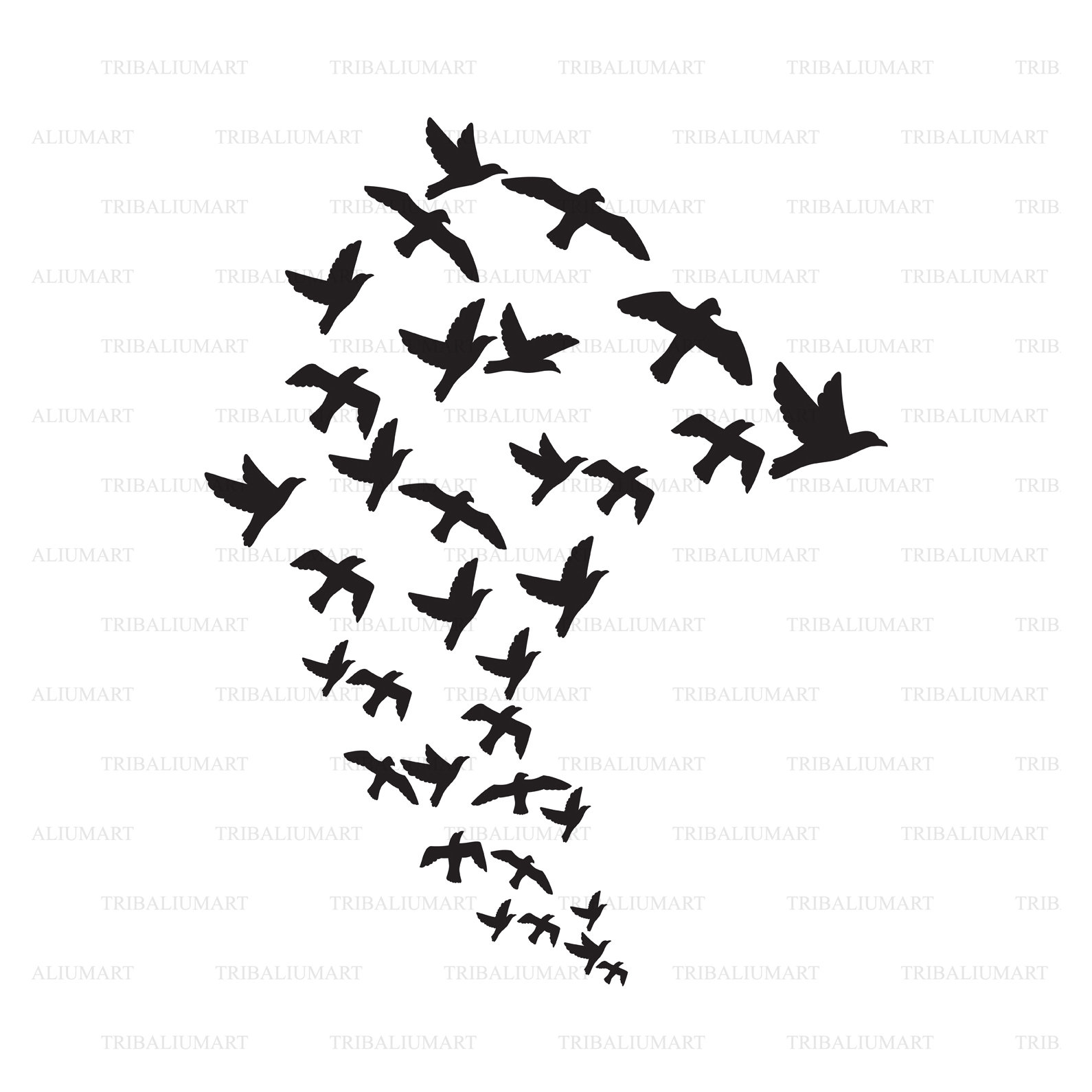 Flock Of Birds Stencils