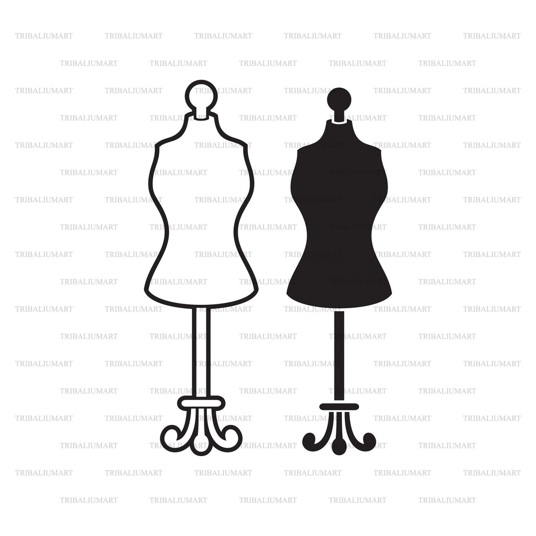 Fashion Stand (female Torso Mannequin). Cut Files for Cricut. Clip Art  Silhouette (eps, Svg, Pdf, Png, Dxf, Jpeg). - Etsy, image size:1080x1080