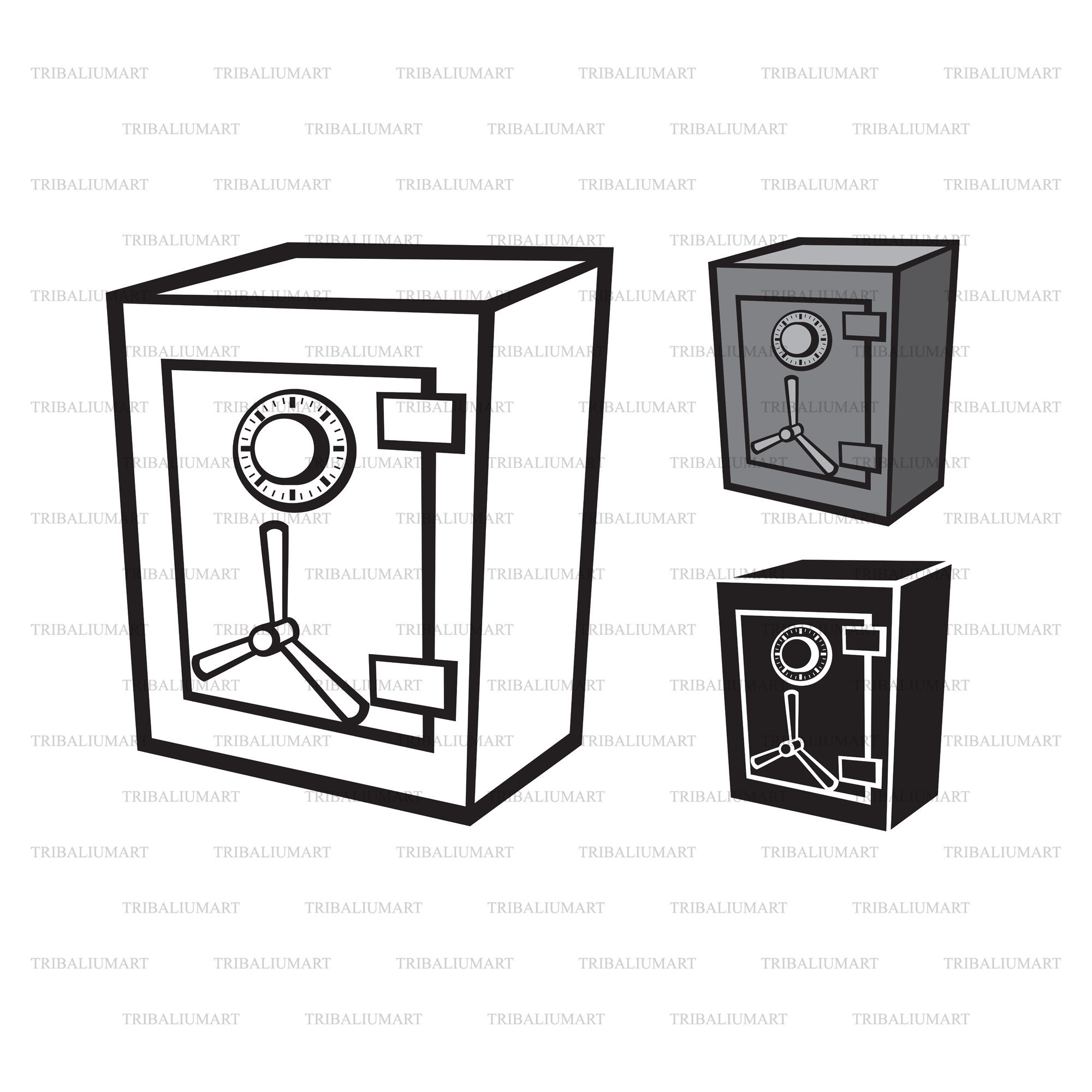 Security Safe Box. Clip Art Silhouettes eps Svg Pdf Png Etsy