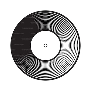 Vinyl-Scheibe (Schallplatte). Dateien für Cricut schneiden. Clip Art Silhouette (eps, svg, pdf, png, dxf, jpeg).