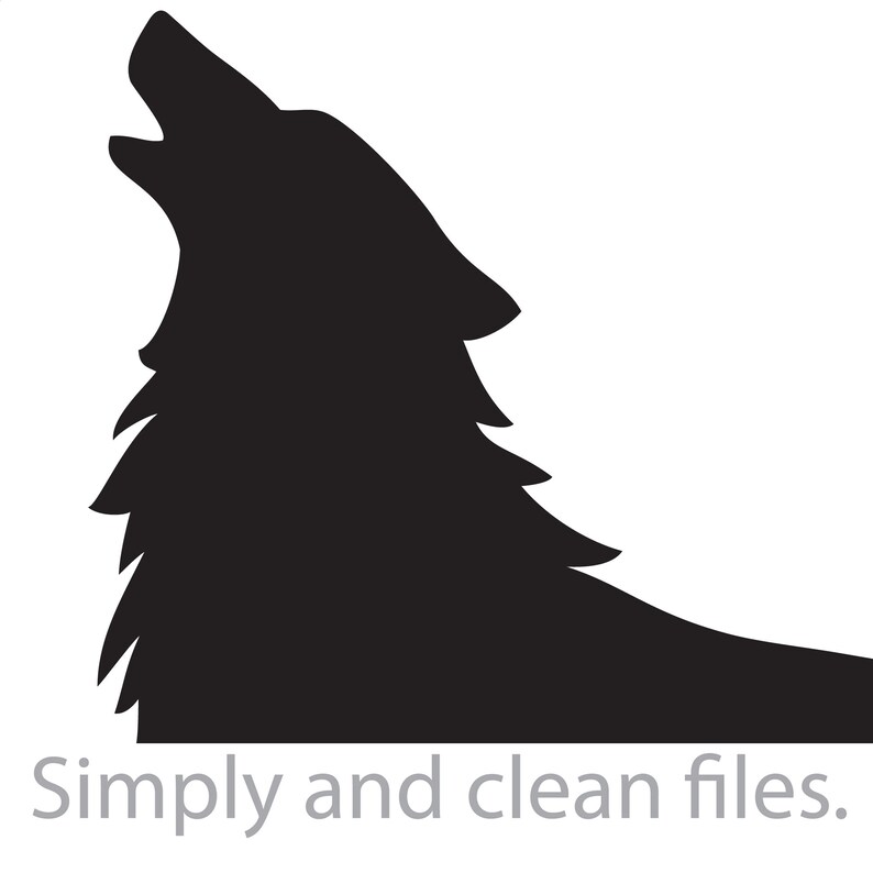 Silhouette of Howling Wolf. Cut Files for Cricut. Clip Art Etsy
