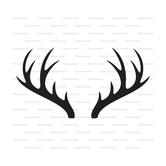 Deer antlers or horns. Cut files for Cricut. Clip Art silhouettes (eps,  svg, pdf, png, dxf, jpeg).