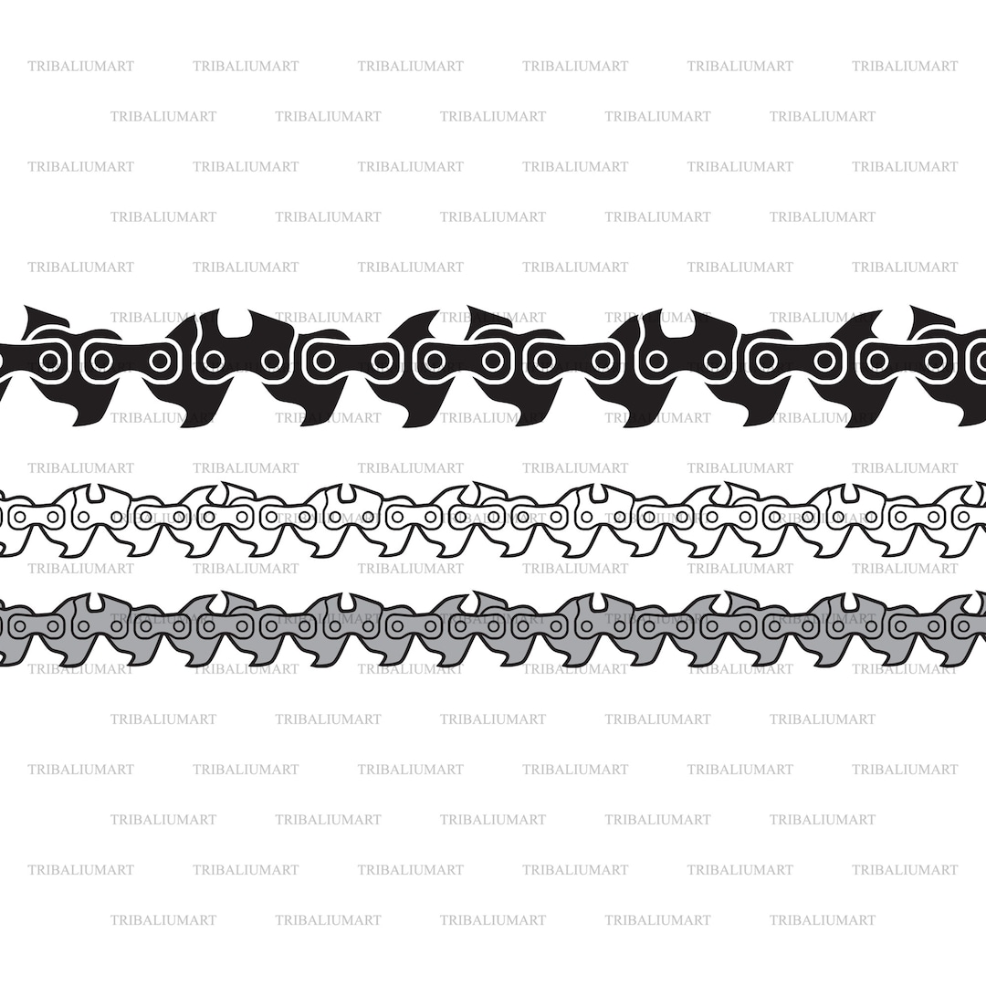Chainsaw Chain. Cut Files for Cricut. Clip Art Silhouettes eps, Svg